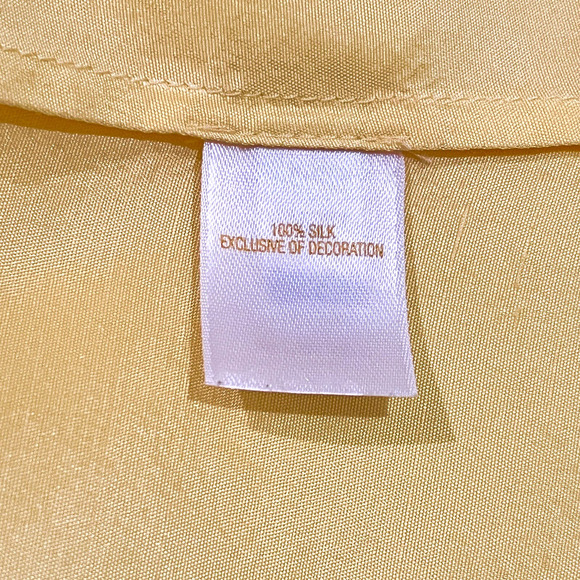 Kate Spade Yellow 100% Silk Sleeveless Top Blouse Ruffle Neck size 2 - Picture 10 of 11